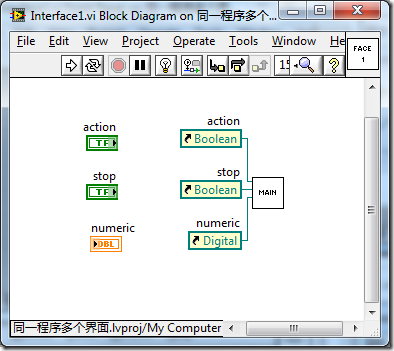 Block Diagram of interface1.vi